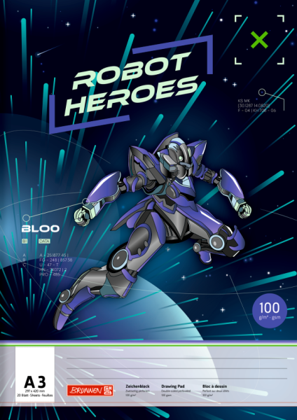 BRUNNEN Malblock Robot Heroes | A3